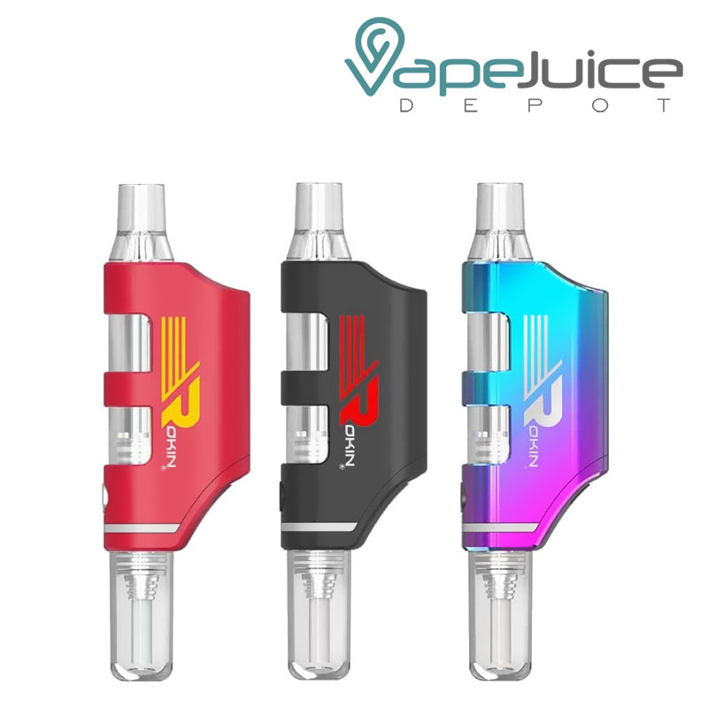 Three colors of Rokin Stinger Electronic Dab Straw Kit - Vape Juice Depot