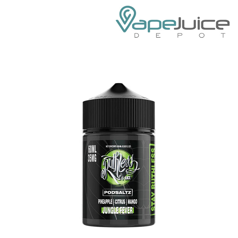 A 60ml bottle of Jungle Fever Ruthless PodSaltz - Vape Juice Depot