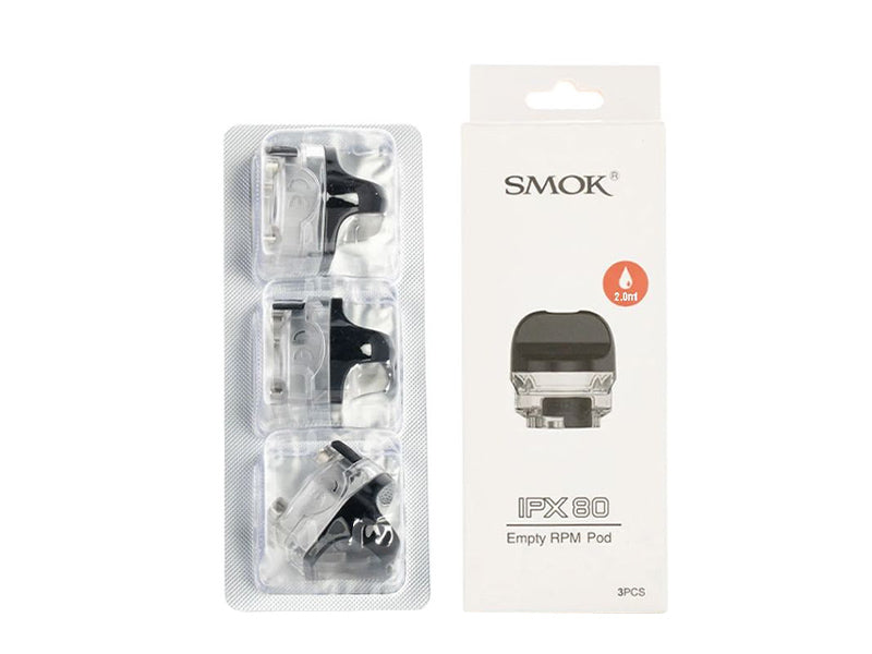 A Pack of SMOK IPX 80 Replacement Pods and a box next to it - Vape Juice Depot