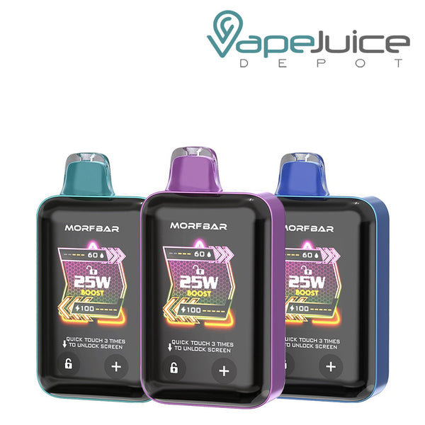 Three Flavors of SMOK Morf Bar Touch 20K Disposable with a HD Touch Screen - Vape Juice Depot