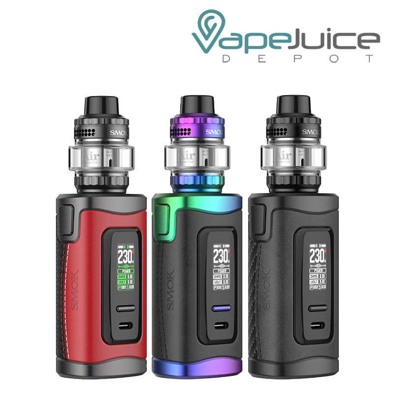 Three colors of SMOK Morph 3 Kit with TFT Screen - Vape Juice Depot