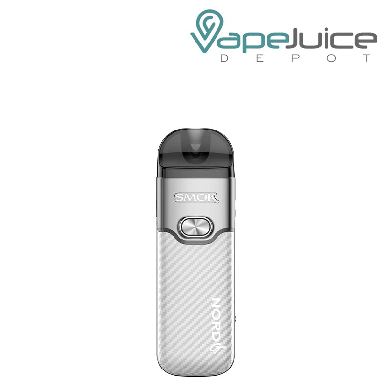 Silver Carbon Fiber SMOK Nord GT Pod Kit with firing button - Vape Juice Depot