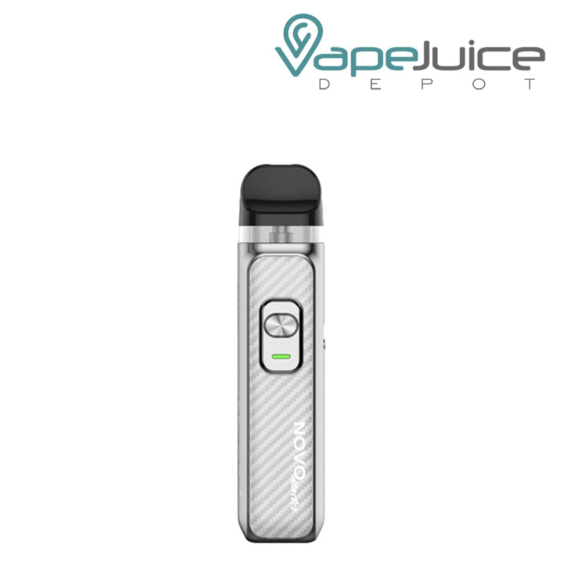 Silver Carbon Fiber SMOK Novo Master Kit with firing button - Vape Juice Depot