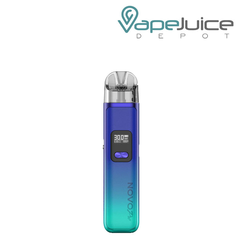 Cyan Blue SMOK Novo Pro Pod Kit with adjustment button - Vape Juice Depot