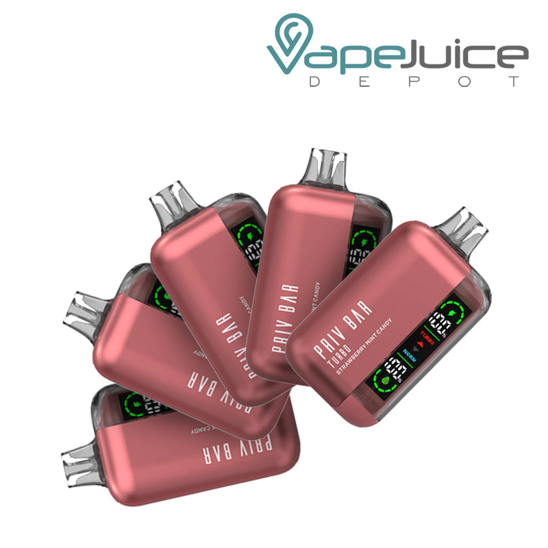 Strawberry Mint Candy SMOK Priv Bar Turbo 5-Pack Bundle - Vape Juice Depot