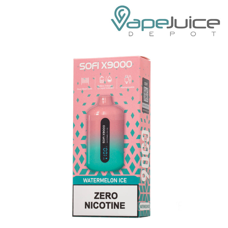 A box of SOFI X9000 Zero Nicotine Disposable - Vape Juice Depot