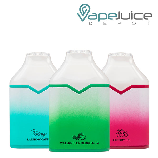 Three flavors of Snowwolf Mino 6500 Disposable - Vape Juice Depot