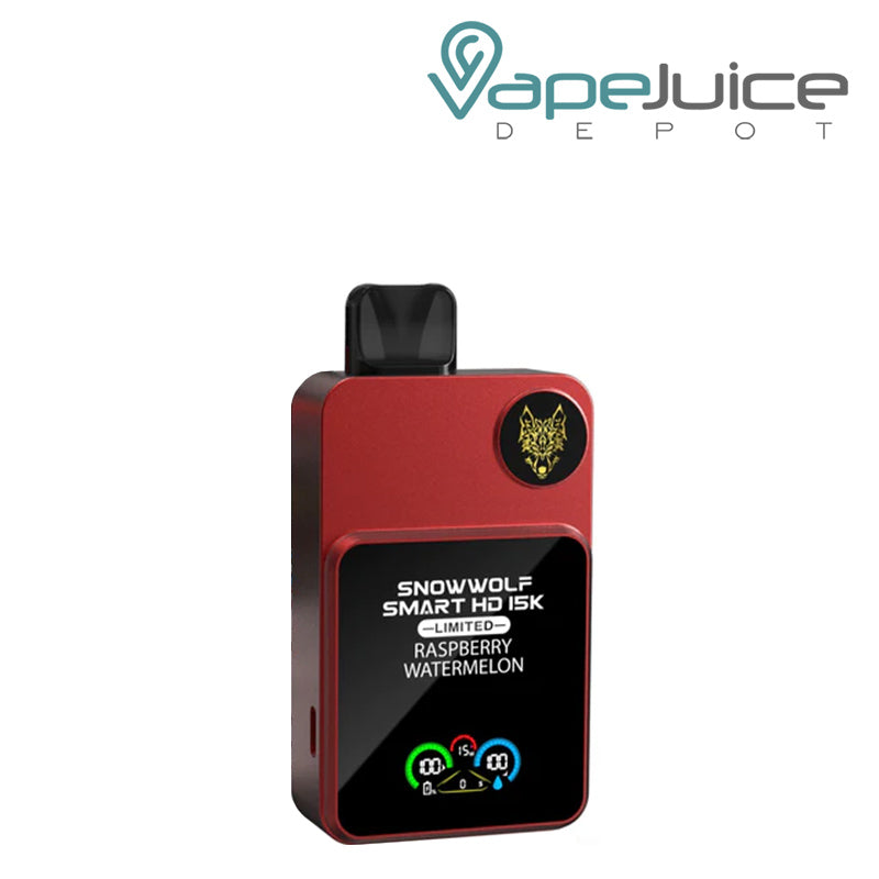 Raspberry Watermelon Snowwolf Smart HD 15K Disposable Vape with a display screen - Vape Juice Depot