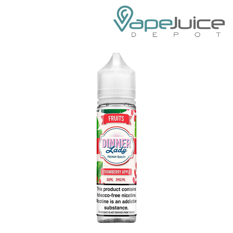 A box of Strawberry Apple Dinner Lady TFN 3mg with a warning sign - Vape Juice Depot