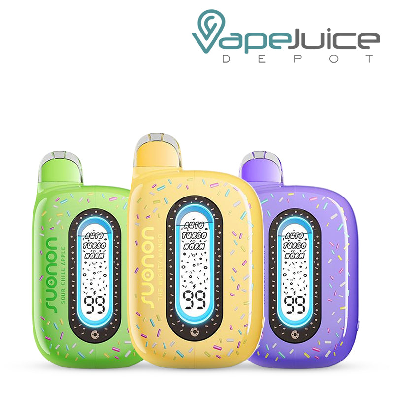 Three Flavors of Suonon Donete 50K Disposable with display screen - Vape Juice Depot