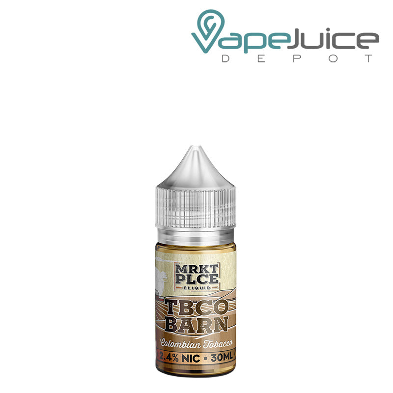 A 30ml bottle of Colombian Tobacco MRKTPLCE TBCO Barn Salt - Vape Juice Depot