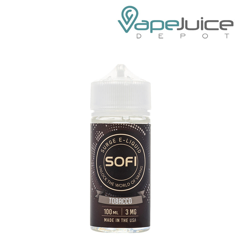 A 100ml bottle of Tobacco Sofi Surge eliquid - Vape Juice Depotiquid