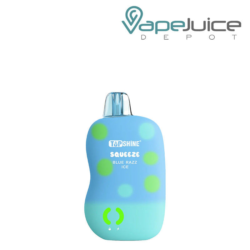 Blue Razz Ice TopShine Squeeze 10000 Disposable and a LED Indicator on it - Vape Juice Depot