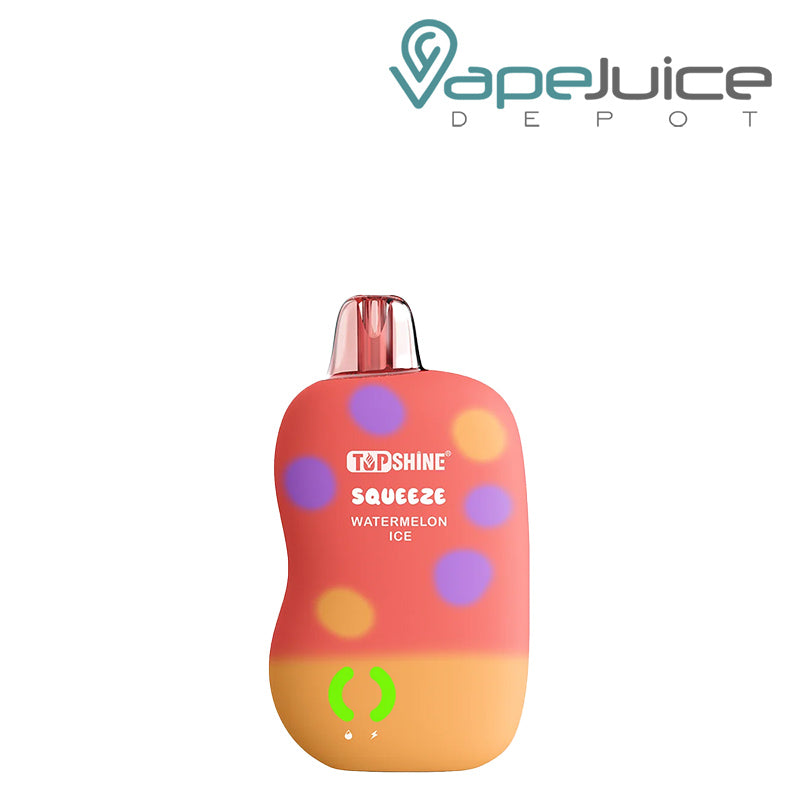 Watermelon Ice TopShine Squeeze 10000 Disposable and a LED Indicator on it - Vape Juice Depot