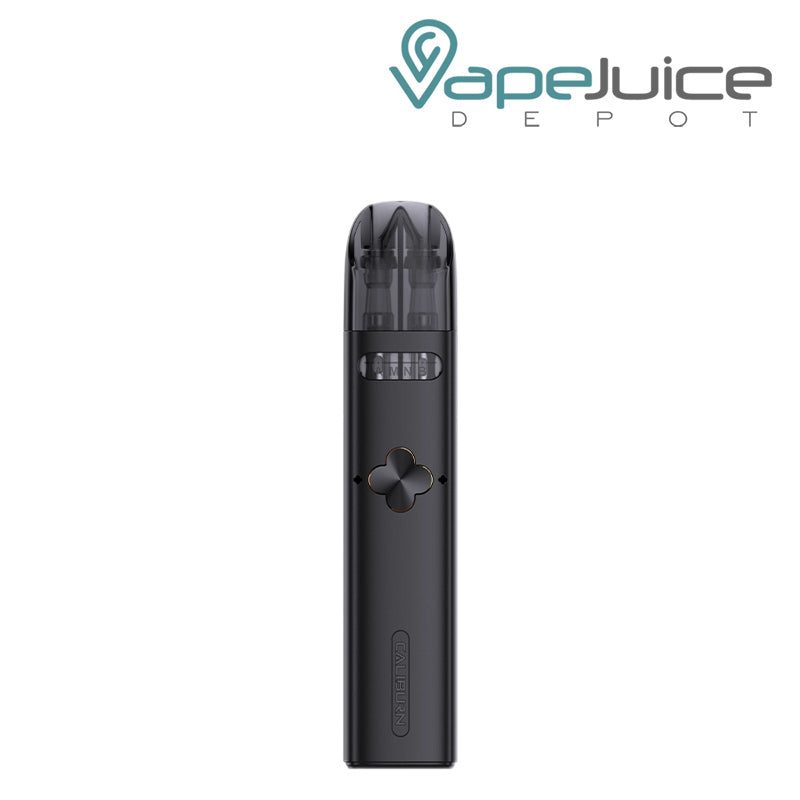 Black UWELL Caliburn Explorer Pod Kit with a firing button - Vape Juice Depot