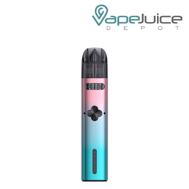 Pink Cyan UWELL Caliburn Explorer Pod Kit with a firing button - Vape Juice Depot