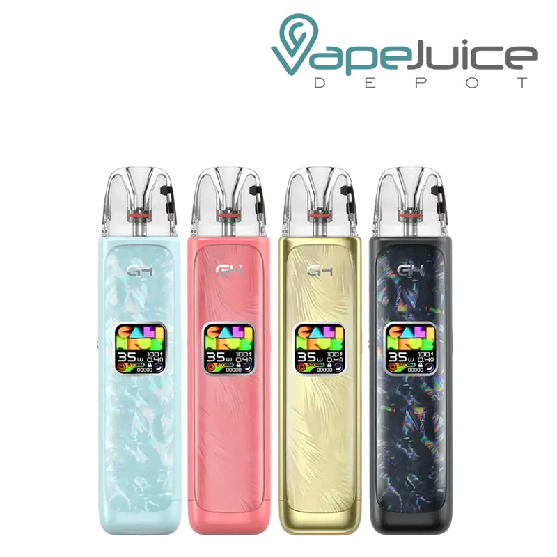 Four Colors of UWELL Caliburn G4 Pod System with HD Color Screen - Vape Juice Depot