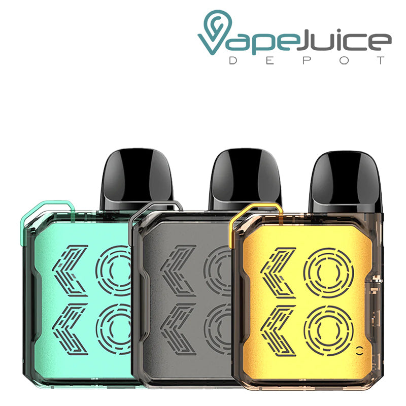 Three colors of UWELL Caliburn GK2 Vision Pod Kit - Vape Juice Depot