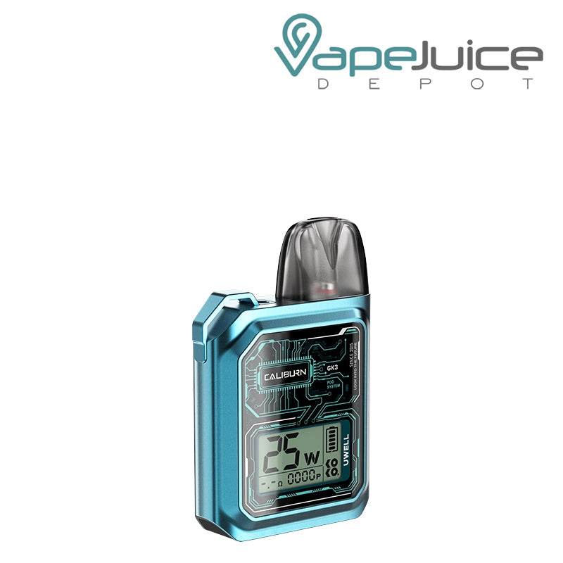 Blue UWELL Caliburn GK3 Pod System with display screen - Vape Juice Depot