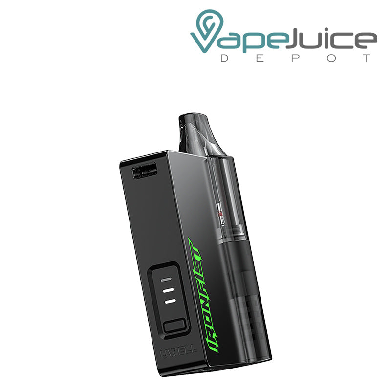 Side view of UWELL Caliburn Ironfist L Pod System with adjustment button - Vape Juice Depot