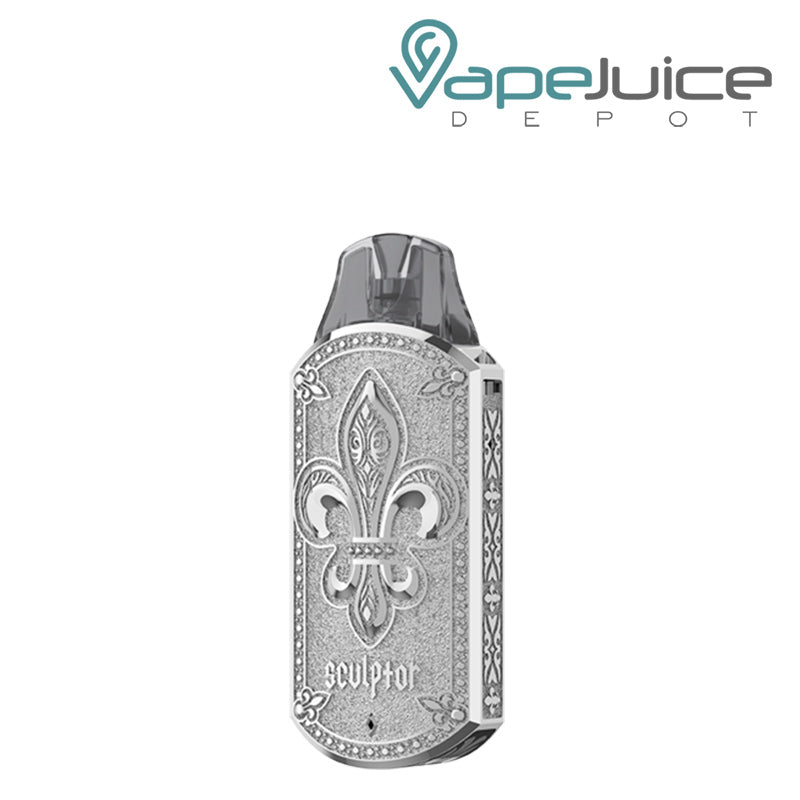 Side view of Silver UWELL Sculptor Pod System - Vape Juice Depot