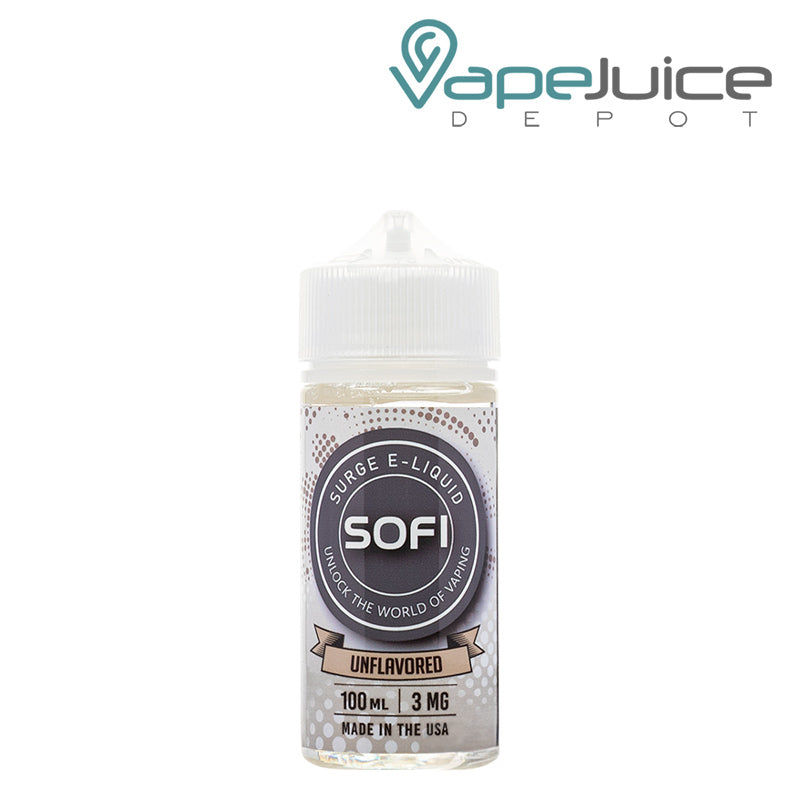 A 100ml bottle of Unflavored Sofi Surge eliquid - Vape Juice Depot