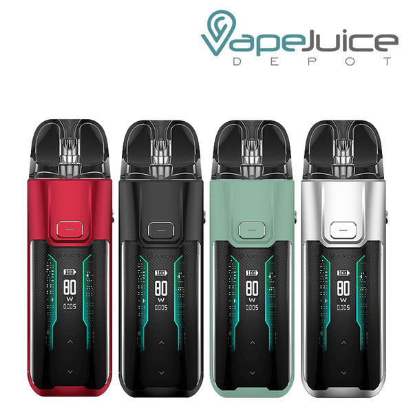Four colors of Vaporesso LUXE XR Max Pod Mod Kit - Vape Juice Depot