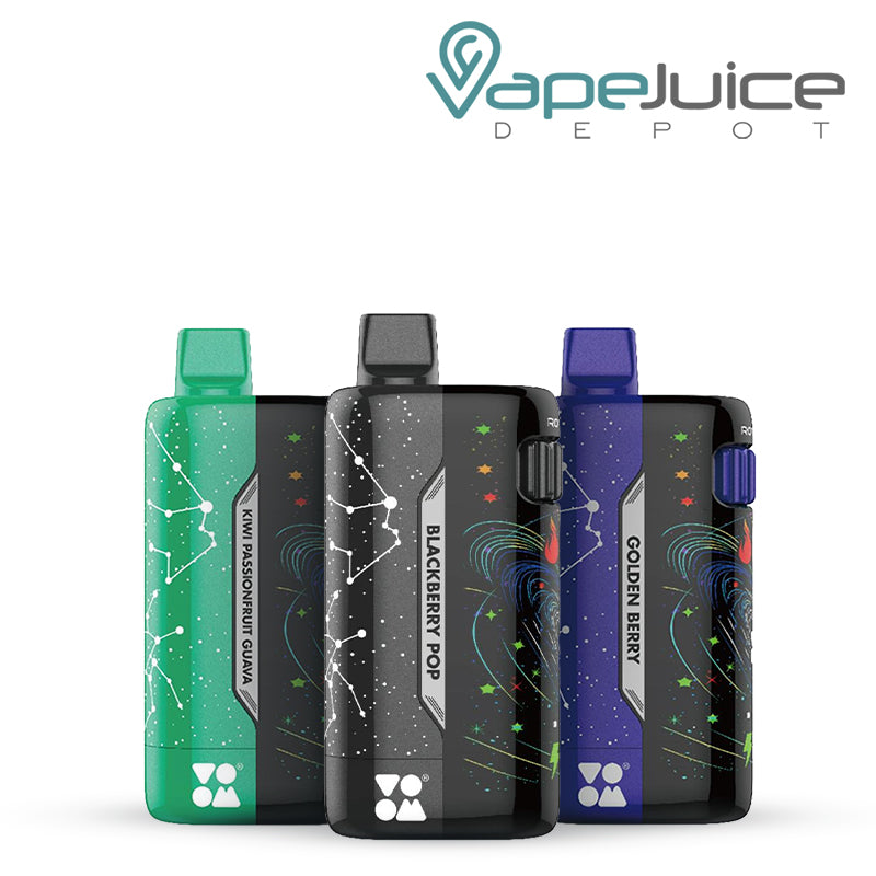 Three Flavors of VOOM Meteor 70K Disposable with LCD Screen - Vape Juice Depot