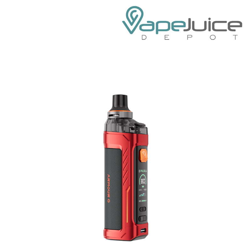 Red Vaporesso Armour G Kit with firing button and display screen - Vape Juice Depot