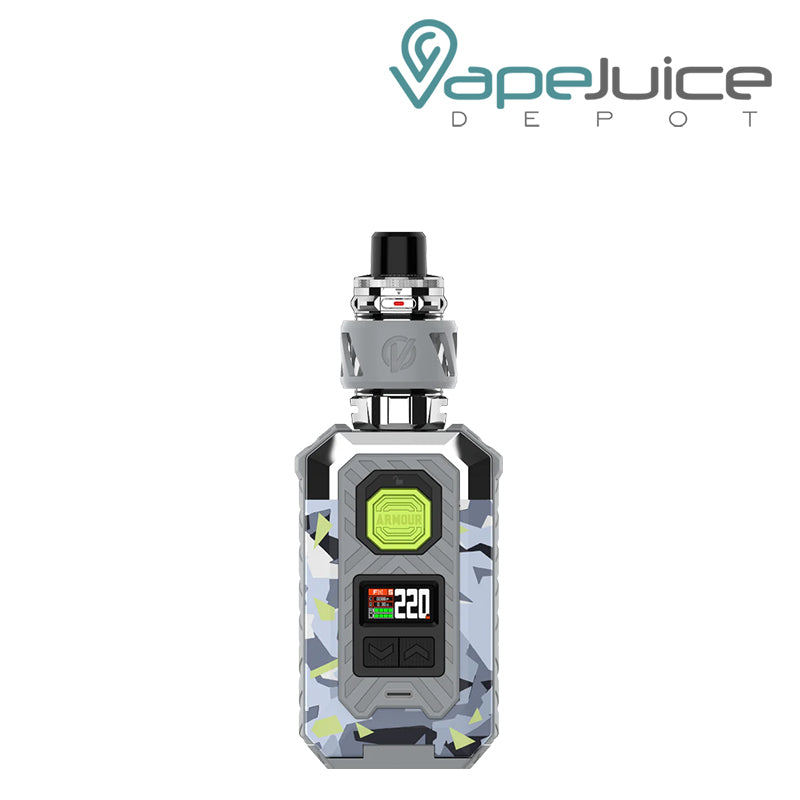 Camo Blue Vaporesso Armour MAX Kit with display screen and adjustment buttons - Vape Juice Depot