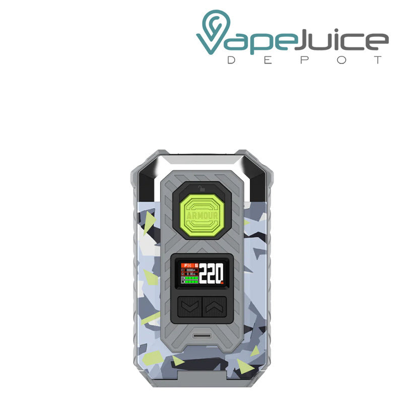 Camo Blue aporesso Armour MAX Mod with display screen and two adjustment buttons - Vape Juice Depot