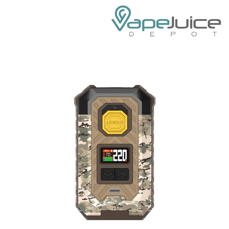 Camo Brown aporesso Armour MAX Mod with display screen and two adjustment buttons - Vape Juice Depot