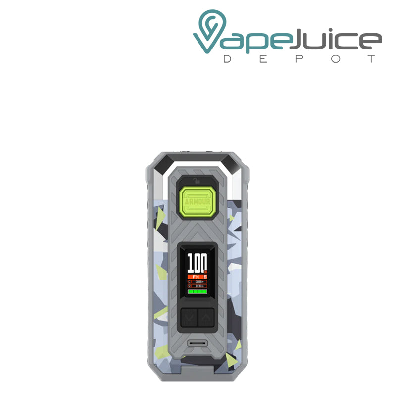 Camo Blue Vaporesso Armour S Box Mod with display screen and adjustment buttons - Vape Juice Depot