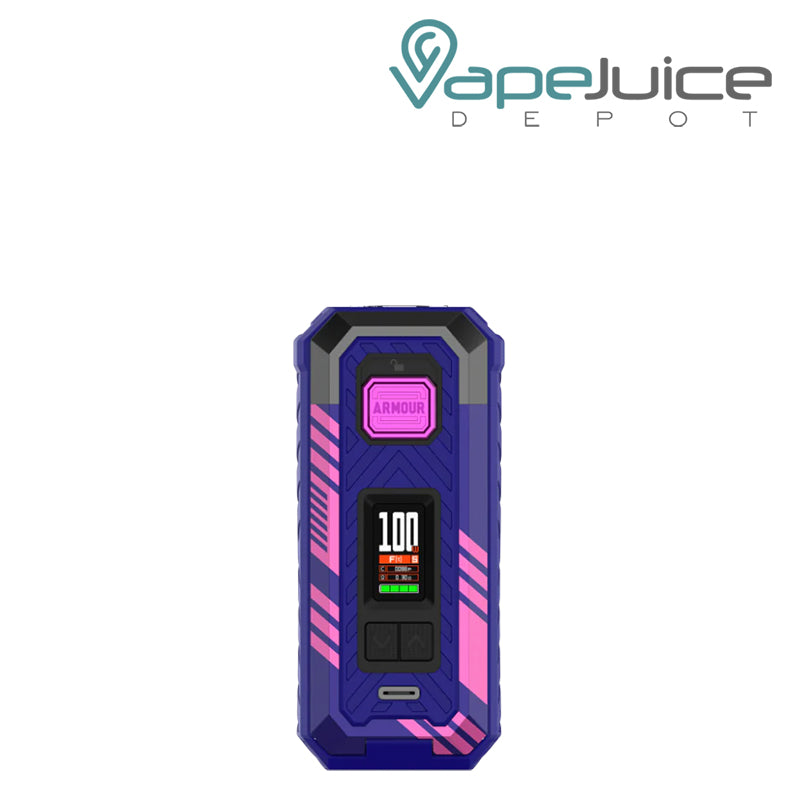 Cyber Blue Vaporesso Armour S Box Mod with display screen and adjustment buttons - Vape Juice Depot