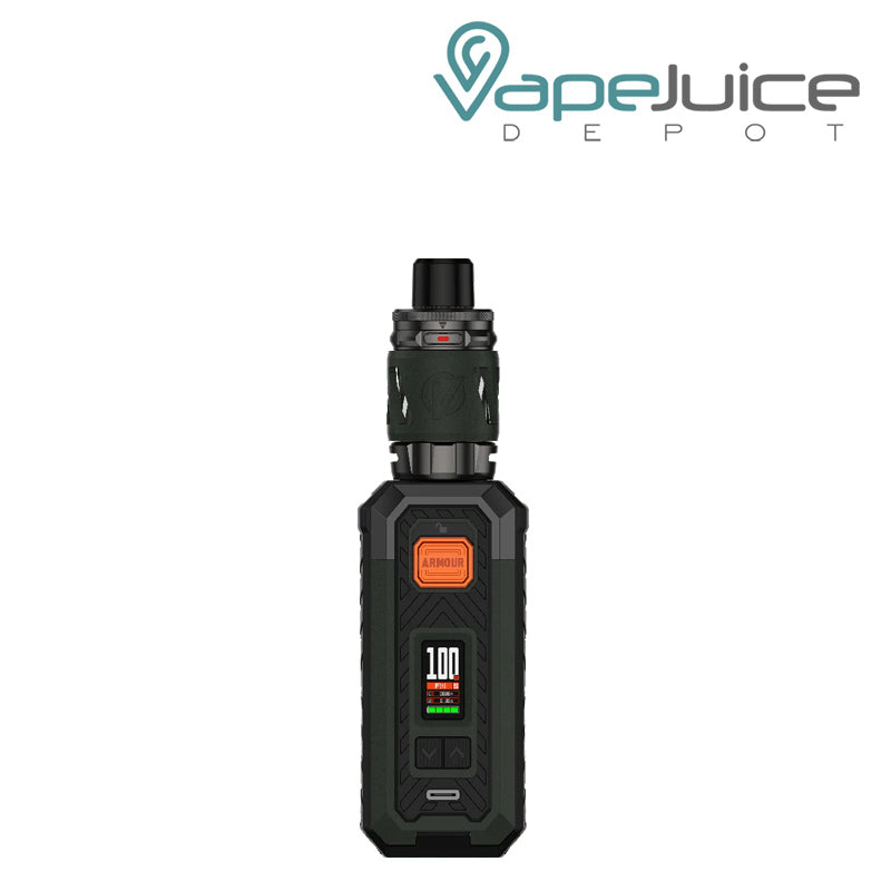 Green Vaporesso Armour S Mod Kit with display screen and adjustment buttons - Vape Juice Depot