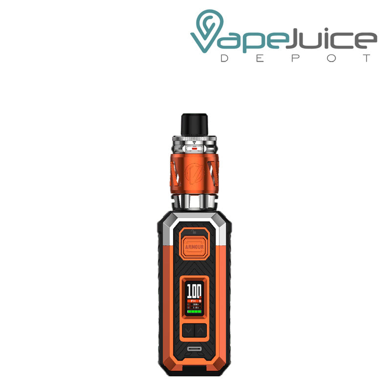 Orange Vaporesso Armour S Mod Kit with display screen and adjustment buttons - Vape Juice Depot