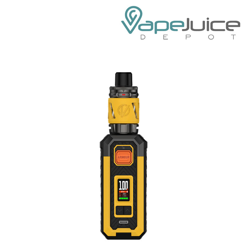 Yellow Vaporesso Armour S Mod Kit with display screen and adjustment buttons - Vape Juice Depot