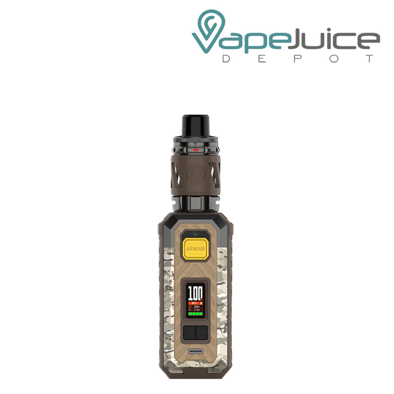 Camo Brown Vaporesso Armour S Mod Kit with display screen and adjustment buttons - Vape Juice Depot