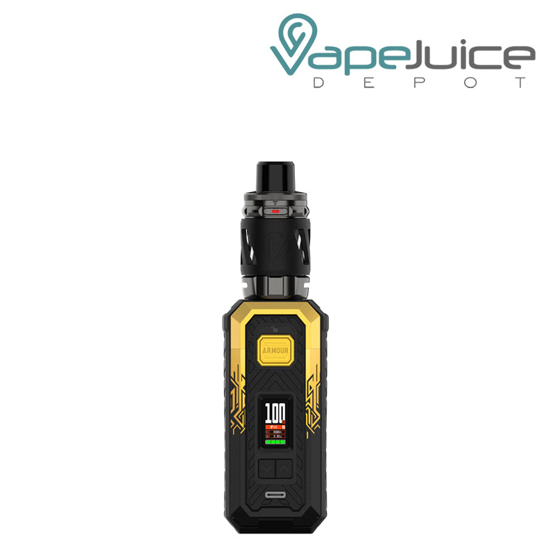 Cyber Gold Vaporesso Armour S Mod Kit with display screen and adjustment buttons - Vape Juice Depot