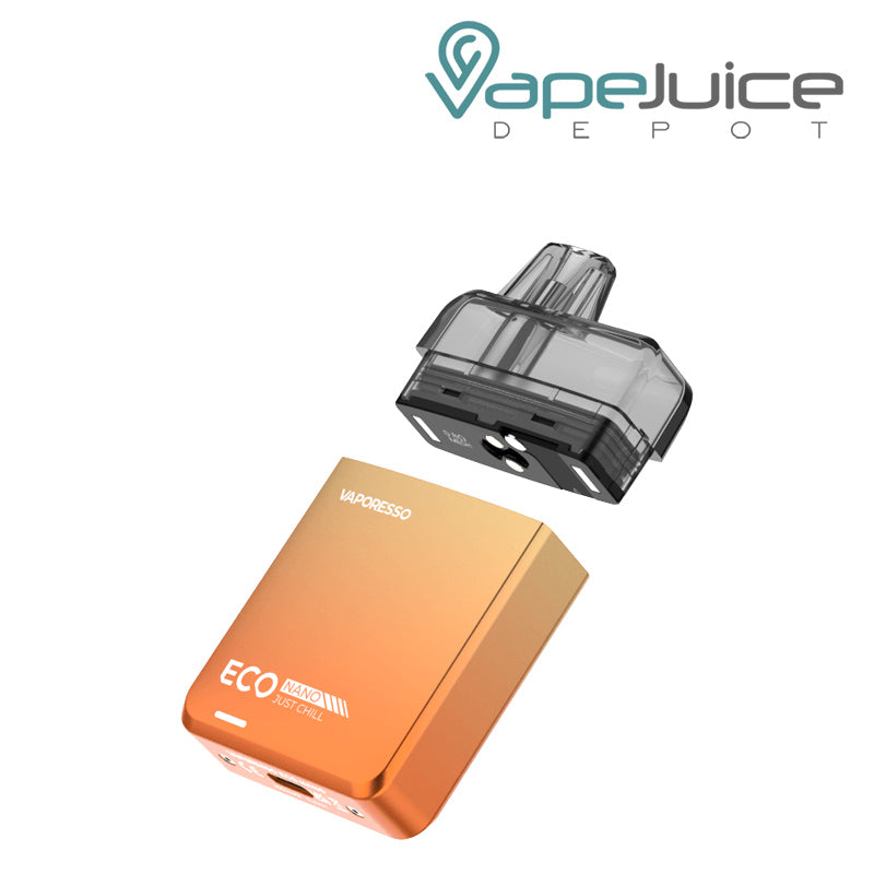 Detailed view of Sunset Gold Vaporesso ECO Nano Pod System Kit - Vape Juice Depot