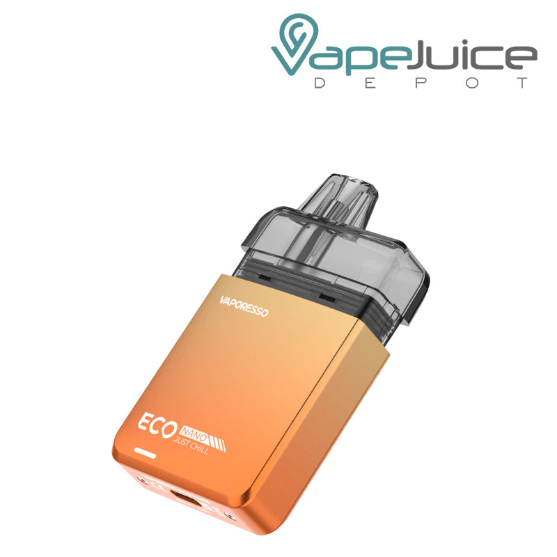 Side view of Sunset Gold Vaporesso ECO Nano Pod System Kit - Vape Juice Depot