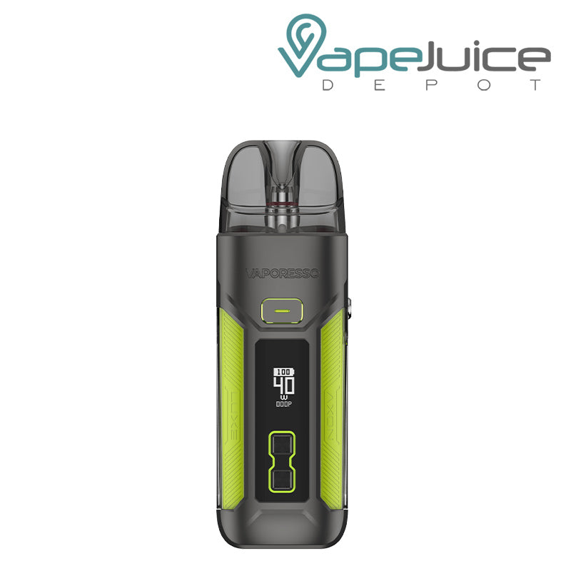 Gunmetal Lime Vaporesso LUXE X Pro Pod Kit with OLED screen - Vape Juice Depot