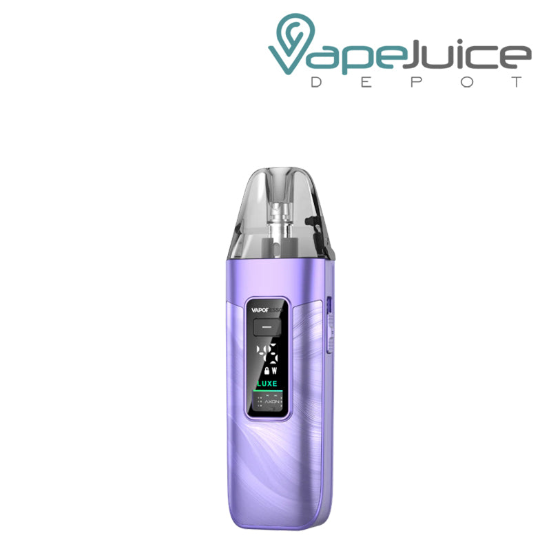 A Fluid Purple Vaporesso LUXE X3 Pod Kit with a digital screen - Vape Juice Depot