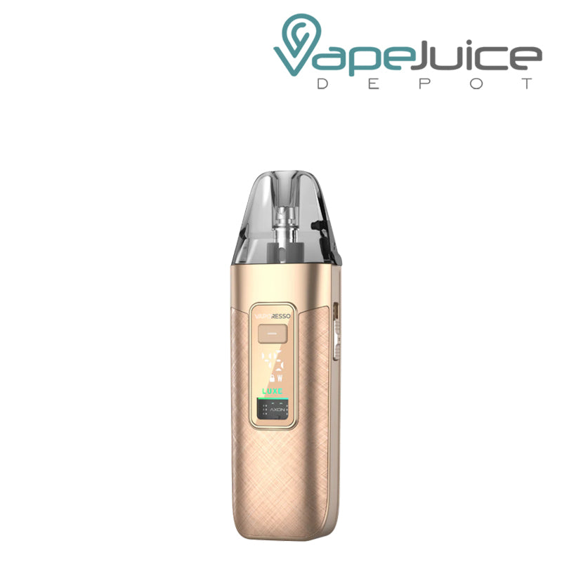 A Gold Silk Vaporesso LUXE X3 Pod Kit with a digital screen - Vape Juice Depot