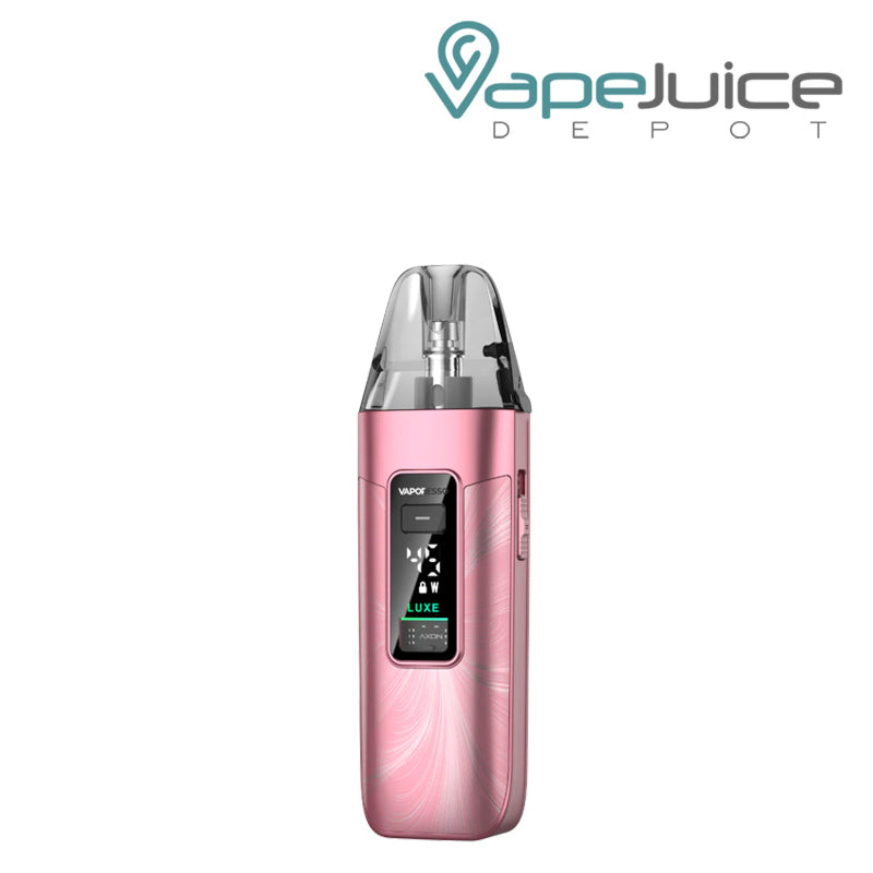 A Sheer Pink Vaporesso LUXE X3 Pod Kit with a digital screen - Vape Juice Depot