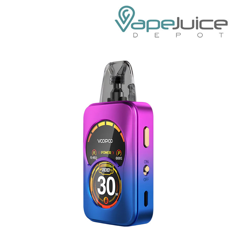 Phantom Purple VooPoo ARGUS A Pod System Kit with Dual Zone Display Screen and Buttons - Vape Juice Depot