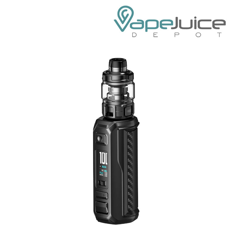 Carbon Fiber VooPoo ARGUS MT 100W Starter Kit with display screen and adjustment buttons - Vape Juice Depot