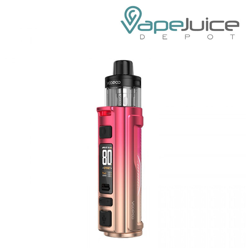 Modern Red VooPoo ARGUS Pro 2 Pod Mod Kit with a display screen and adjustment button - Vape Juice Depot