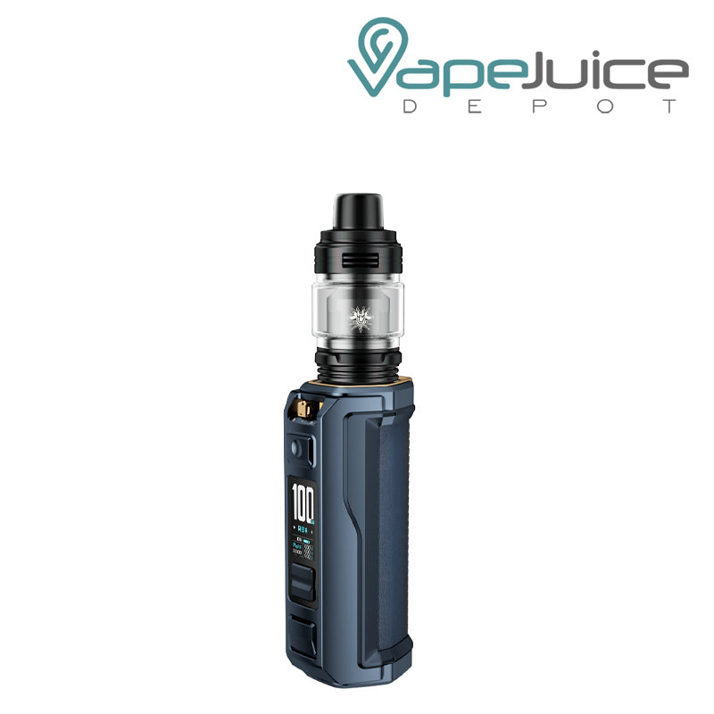 Dark Blue VooPoo ARGUS XT 100W Starter Kit with display screen and adjustment buttons - Vape Juice Depot