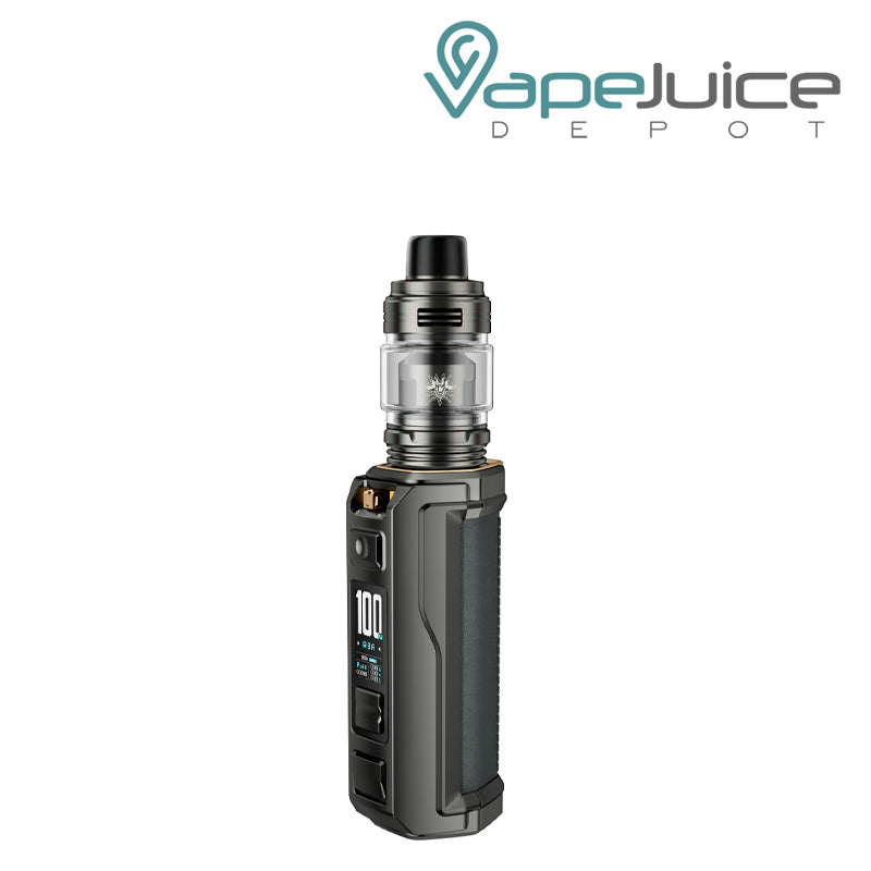 Graphite VooPoo ARGUS XT 100W Starter Kit with display screen and adjustment buttons - Vape Juice Depot